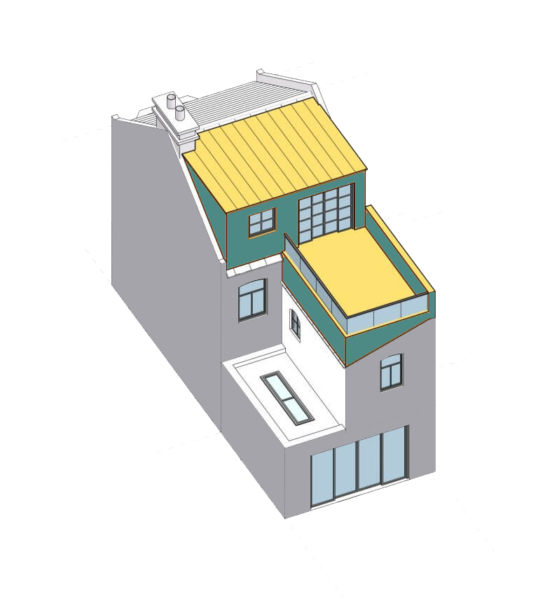 Rear Dormer with Roof terrace loft conversion
