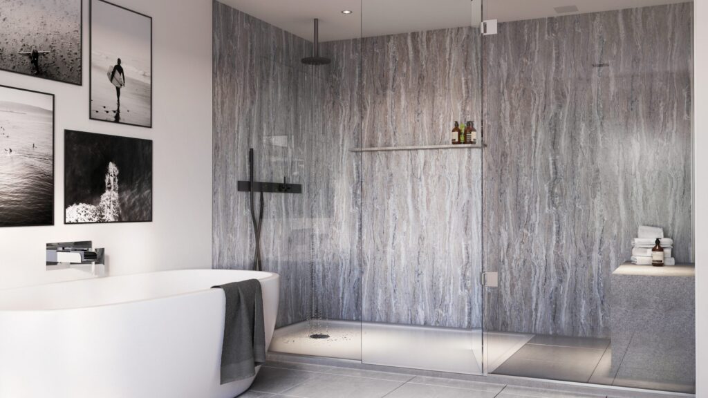 Blue Toned Stone Bathroom