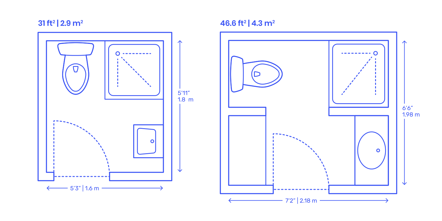 Corner Shower Bathroom layouts