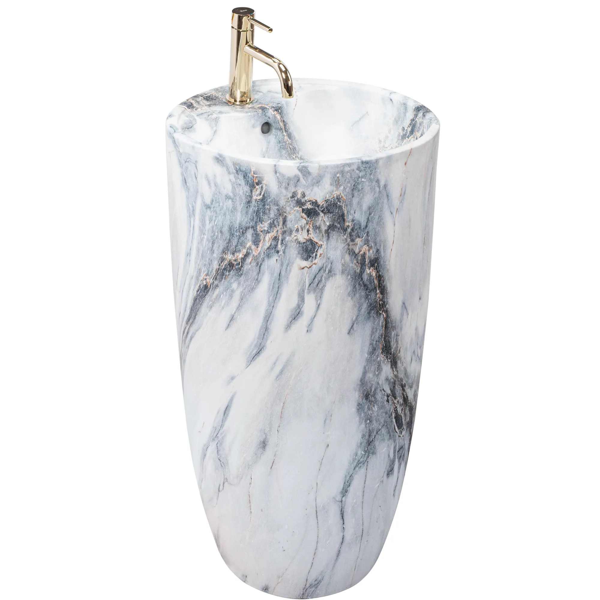 Freestanding ceramic basin granite matte