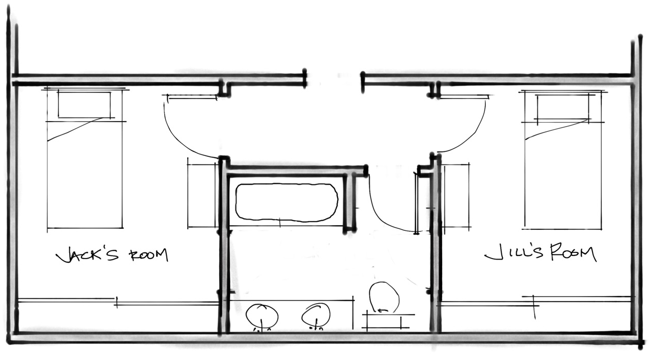 Jack and Jill bathroom layout