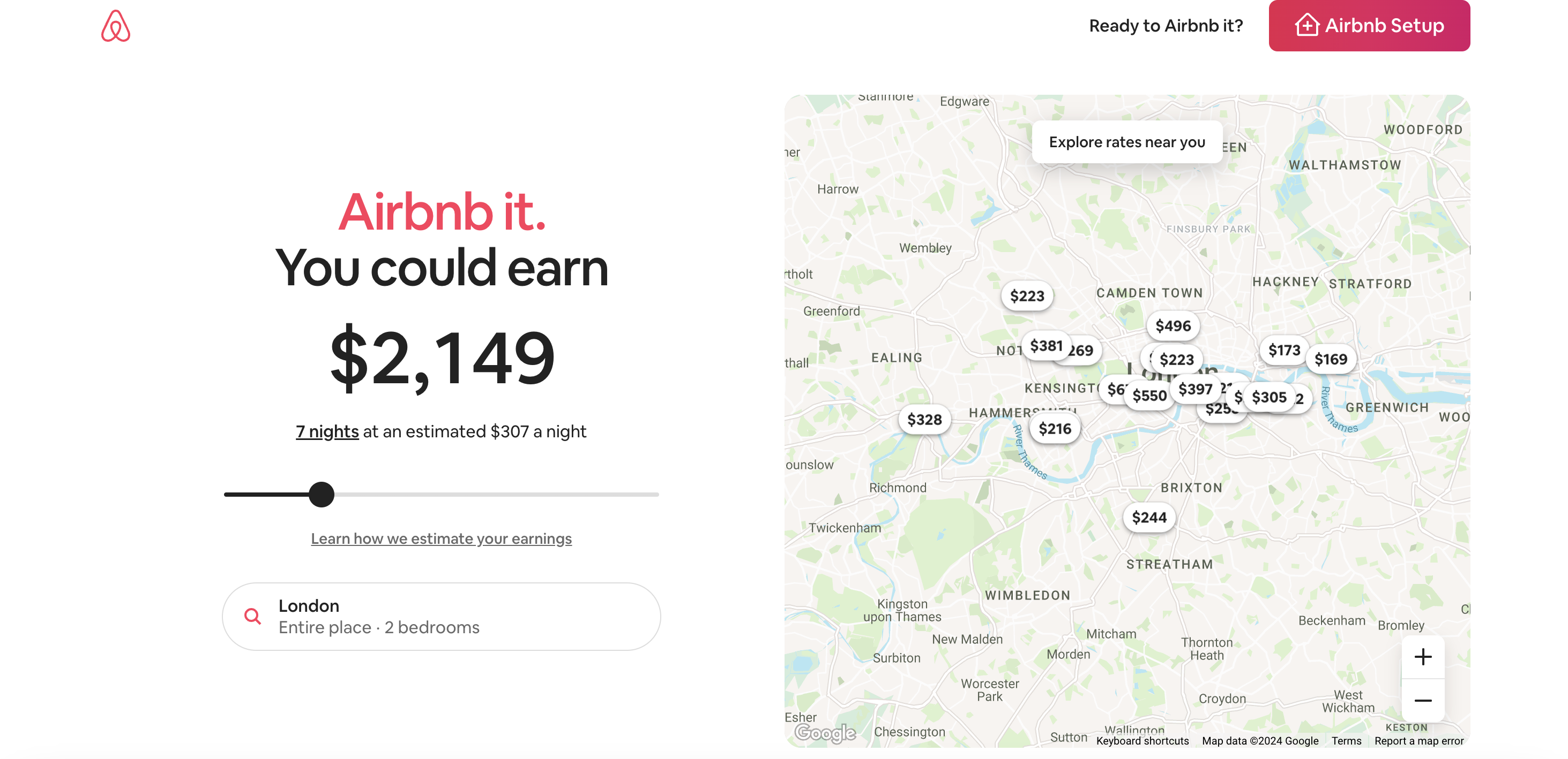 Proven market London for Airbnb
