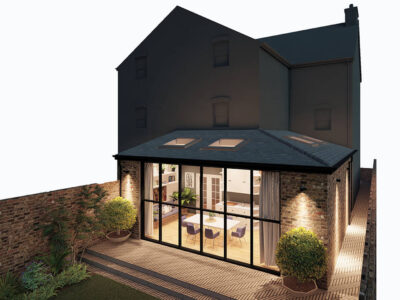 Large Rear Single-Pitched Roof House Extension