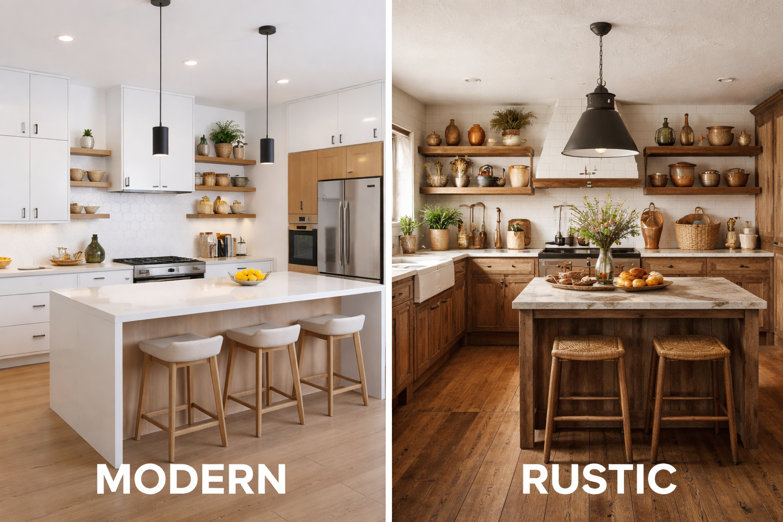 Modern vs. Rustic Kitchen Design
